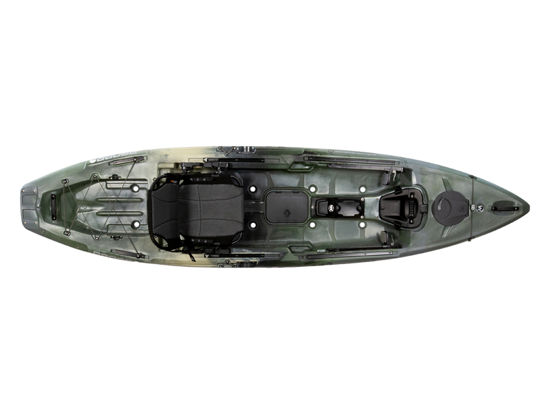 RADAR 115—Tri-Powered Kayak-mesa-camo pedal ready transducer pod