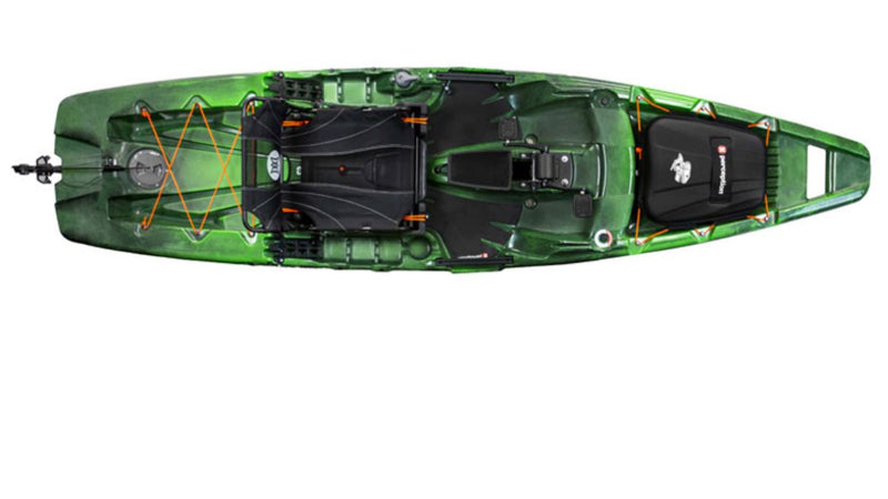 showdown 11.5 pedal drive kayak fishing sit on top moss camo