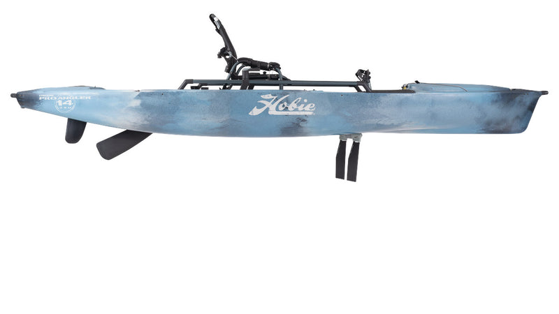 Mirage Pro Angler 14—Sit-on-Top Pedal Kayak with MirageDrive 360 Technology Arctic Blue Camo vantage seat system saltwater fishing freshwater fishing
